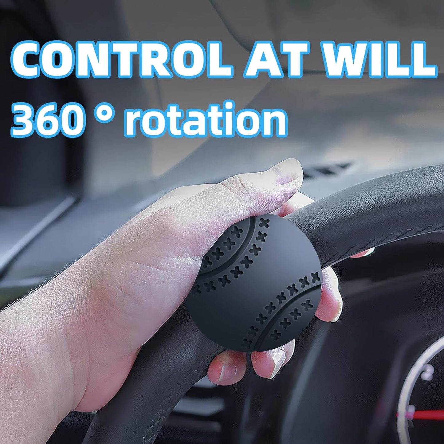Snaptify™ 360° Steering Wheel Power Knob – Universal Anti-Slip Driving Spinner