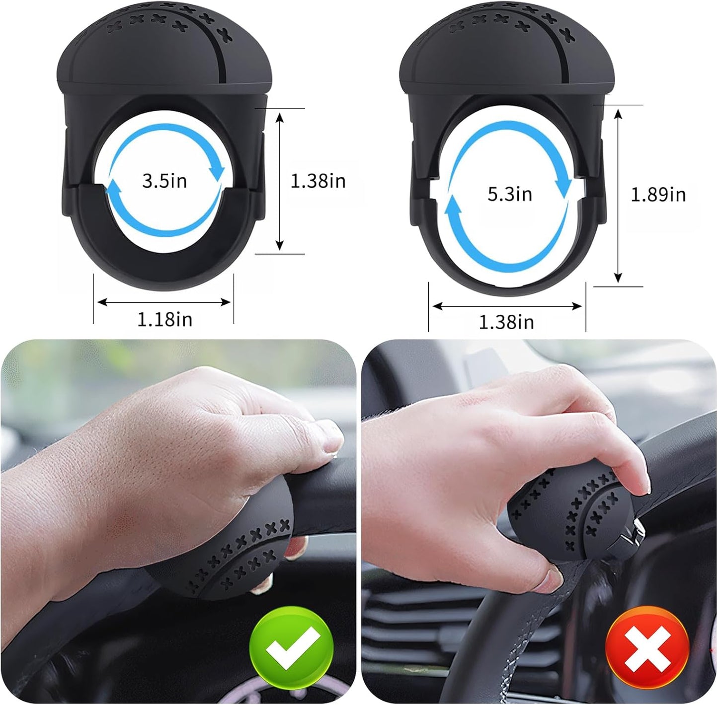 Snaptify™ 360° Steering Wheel Power Knob – Universal Anti-Slip Driving Spinner