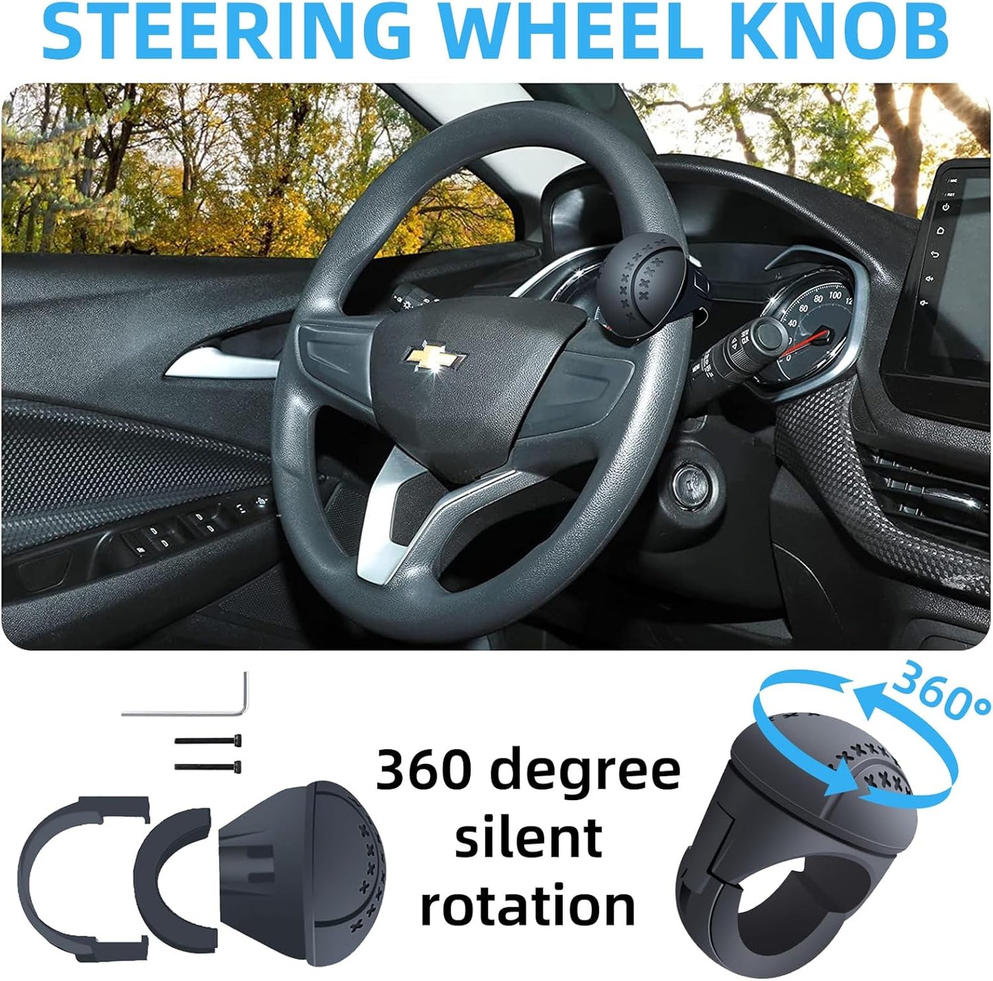 Snaptify™ 360° Steering Wheel Power Knob – Universal Anti-Slip Driving Spinner